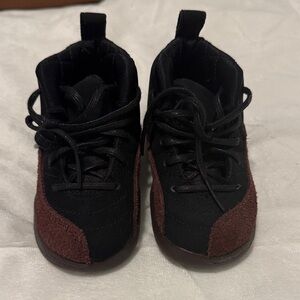 Adorable Nike Jordan Retro 12 A Ma Maniere Toddler Sneaker in Brown and Black